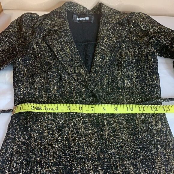 Reformation Wyler Wrap Dress Black Gold Metallic - Picture 11 of 13